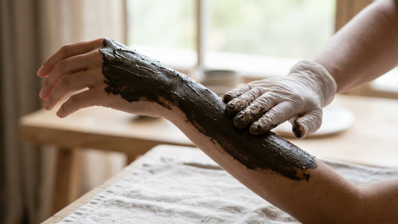 Application de boue thermale pour traiter les douleurs articulaires