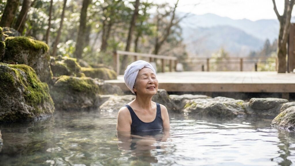 Femme suivant une cure thermale pour l'arthrose dans un centre thermal