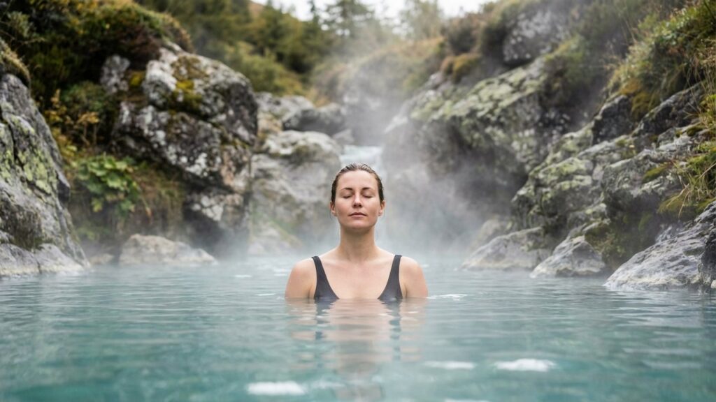 Femme profitant d'une cure thermale pour soulager les troubles digestifs