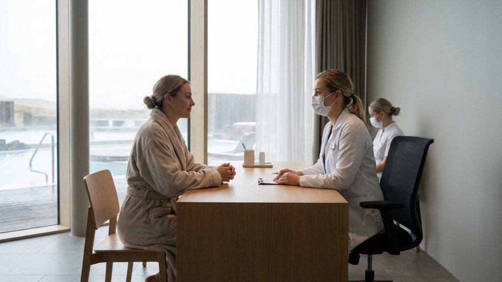 Consultation médicale lors d'une cure thermale conventionnée