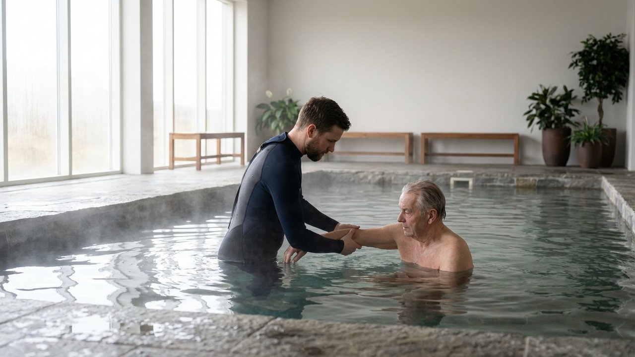 Séance de kinésithérapie thermale pour traiter l'arthrose articulaire