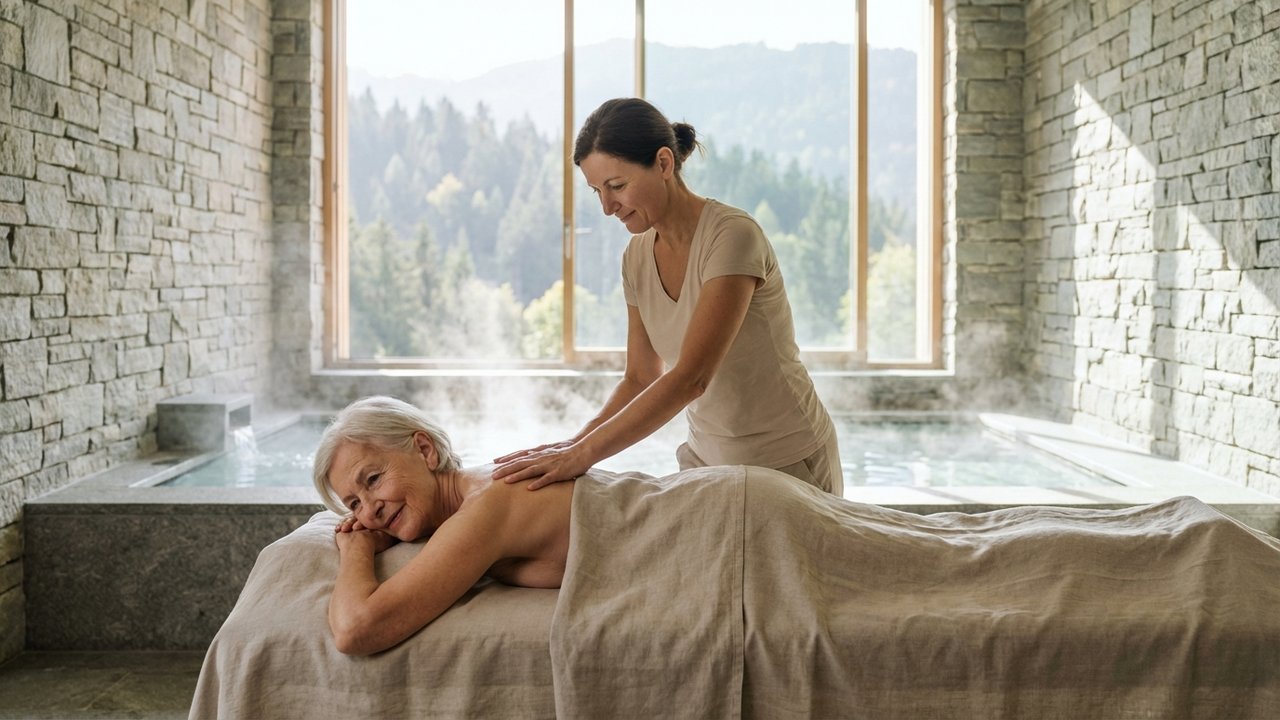 Massage thérapeutique lors d'une cure thermale pour la rhumatologie