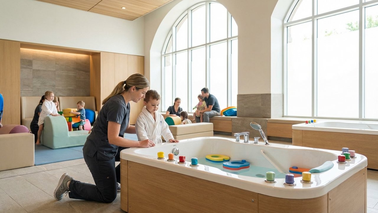 Installation spécialisée d'une station thermale accueillant les jeunes enfants