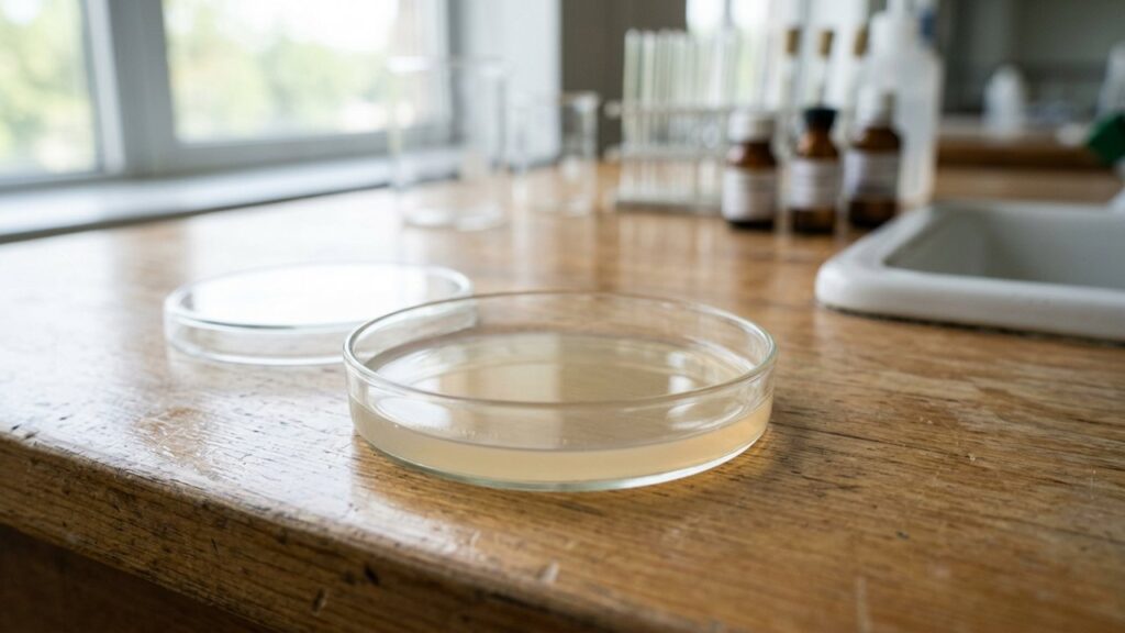 Culture mycologique stérile en boîte de Pétri de laboratoire