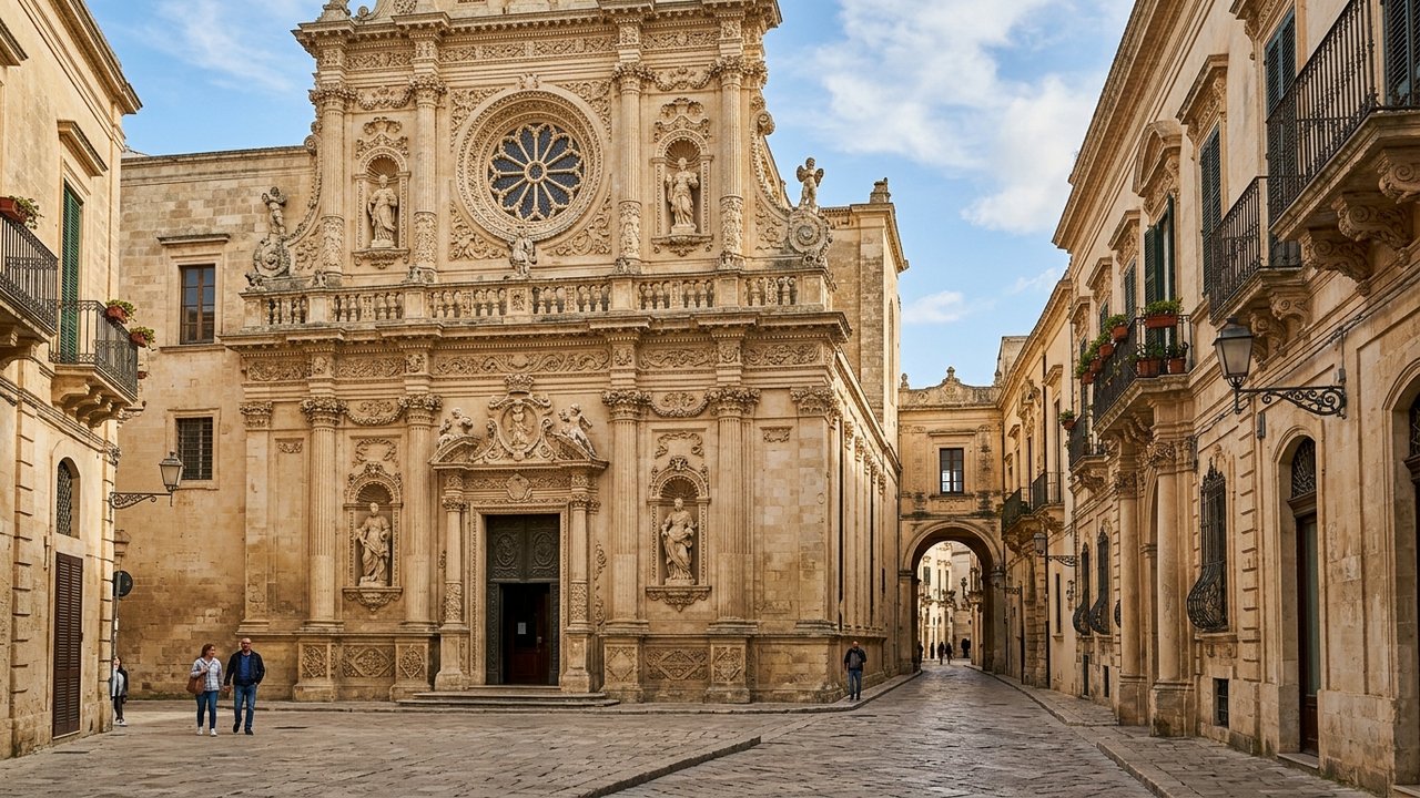Architecture baroque des bâtiments historiques de Lecce au Salento