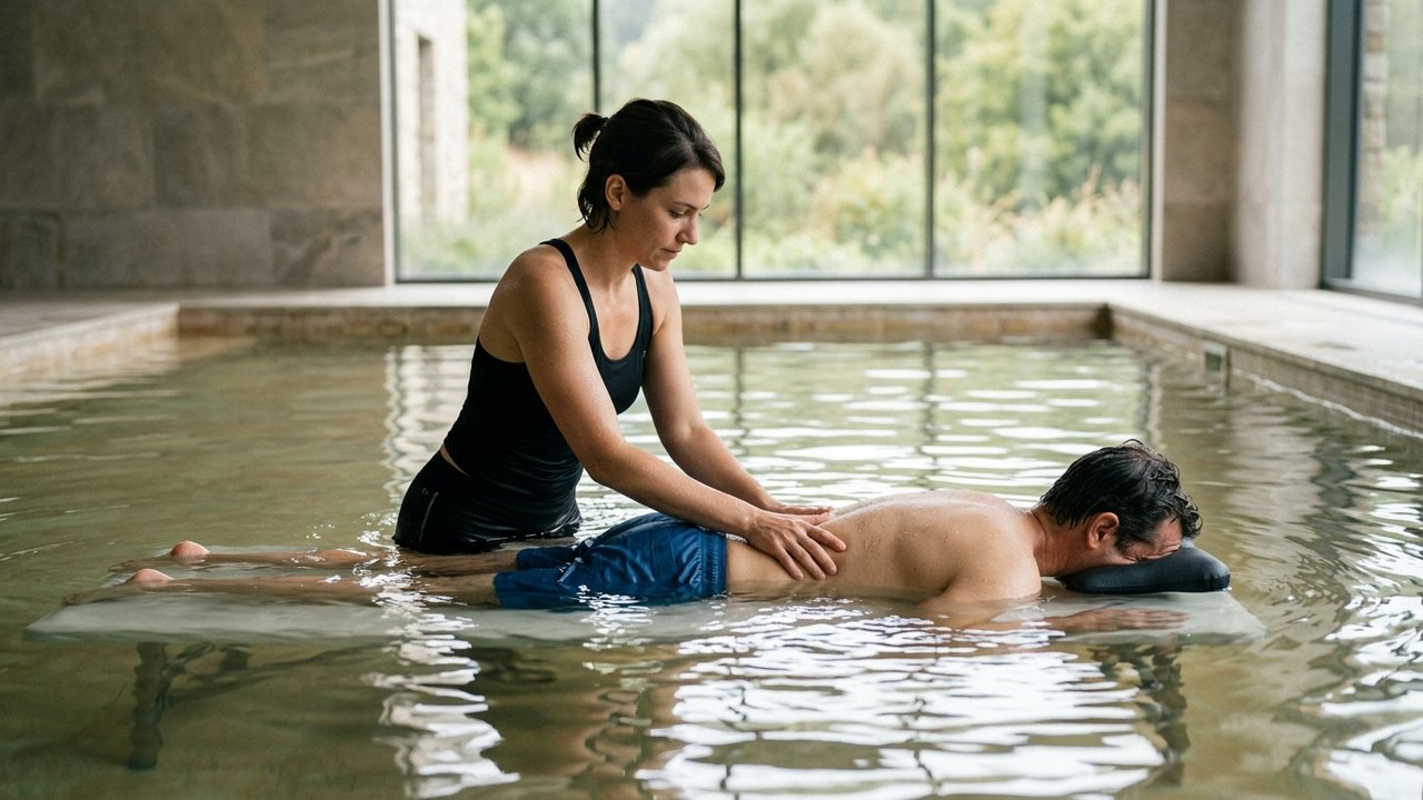 Soins thermaux en cure rhumatologie et métabolisme dans une piscine thermale