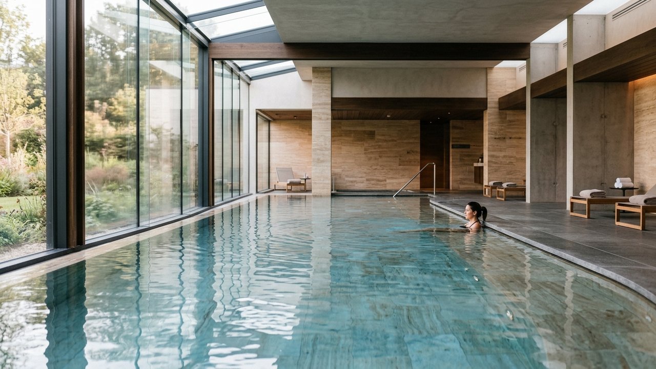 Le spa thermal O'Balia de Balaruc avec bassin chauffé et architecture moderne