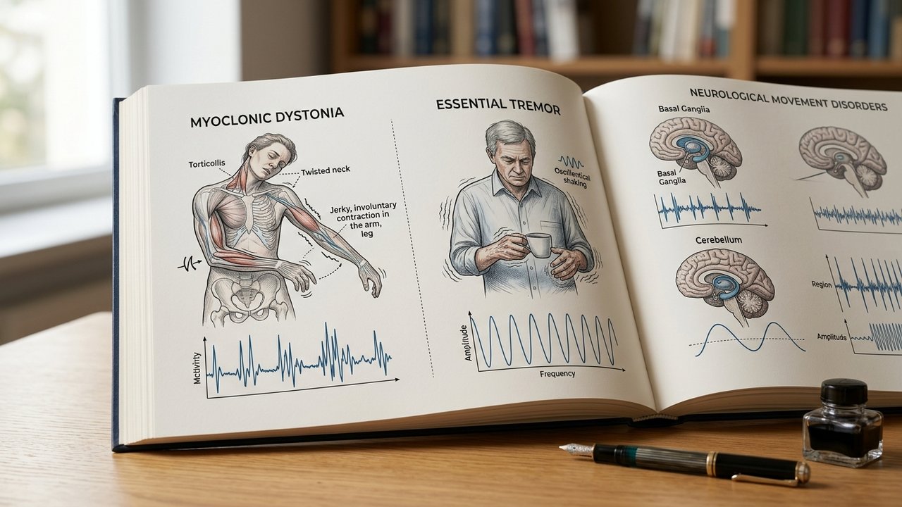 Comparaison entre myoclonie, dystonie et tremblement : différences neurologiques