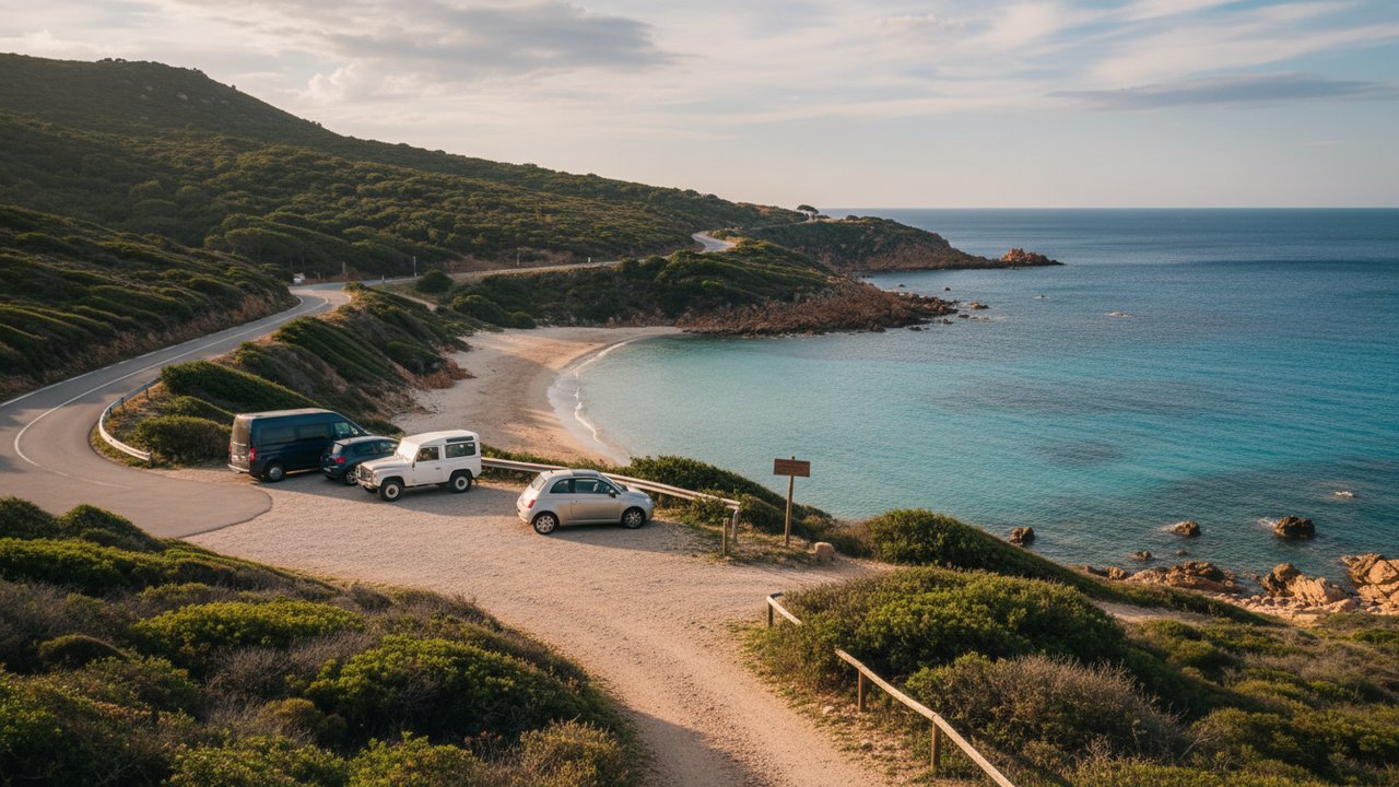 Accès routier à la plage de Fiume Bughju depuis Saint-Florent