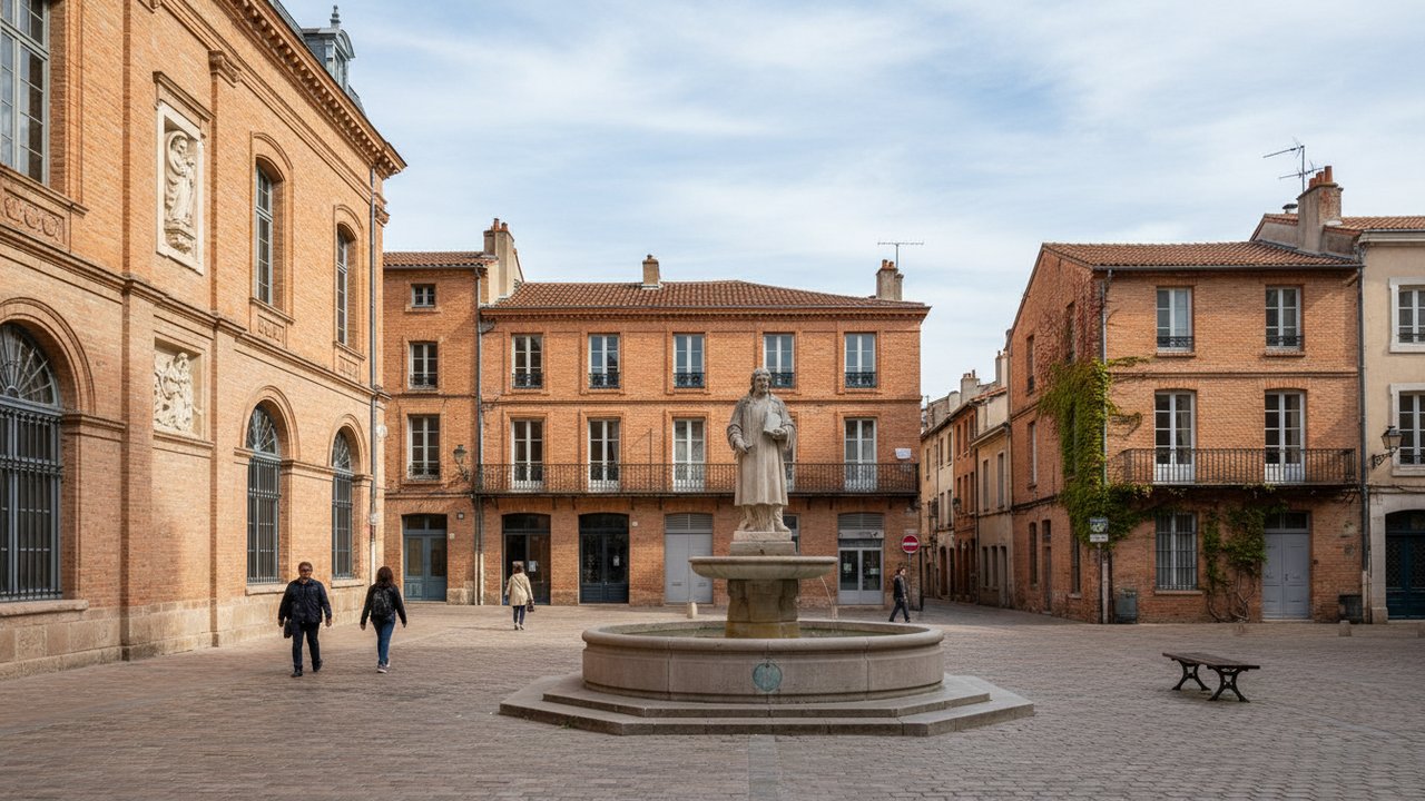 Place Nicolas Bachelier au centre de Toulouse près du Capitole