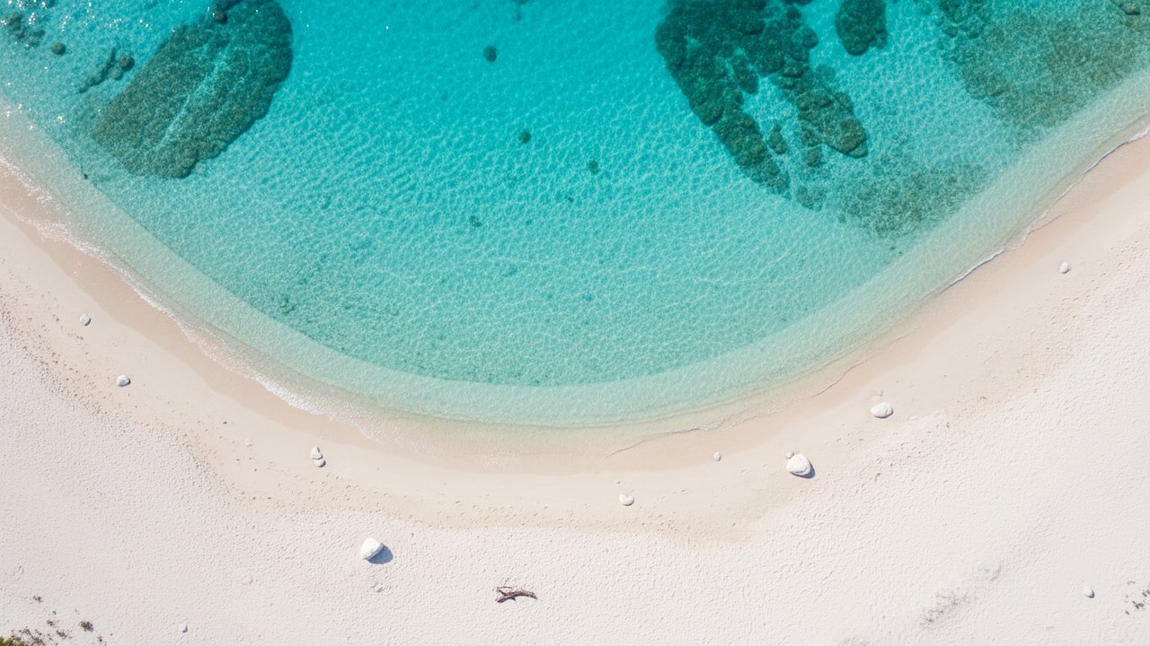 Vue de la plage de Fiume Bughju et ses eaux transparentes