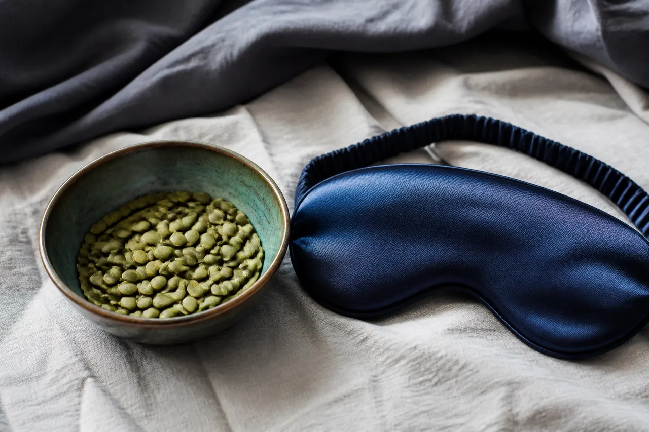 Bienfaits de la graine de courge : bol près d'un masque de nuit
